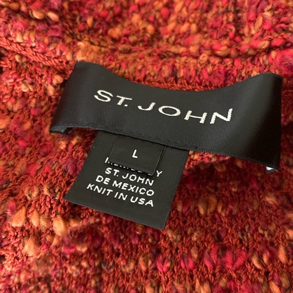 St. John Snap Front Tassel Sweater Jacket Size Large - Picture 7 of 8